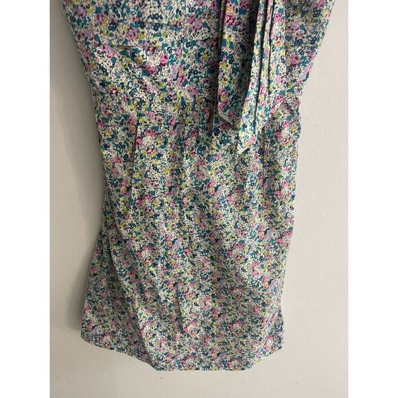 J Crew Liberty of London Dress 6 One Shoulder Bow Cotton Floral Lined Sheath NEW - Picture 5 of 10
